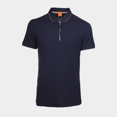 Stripe-Trim Athletic Mesh Tee